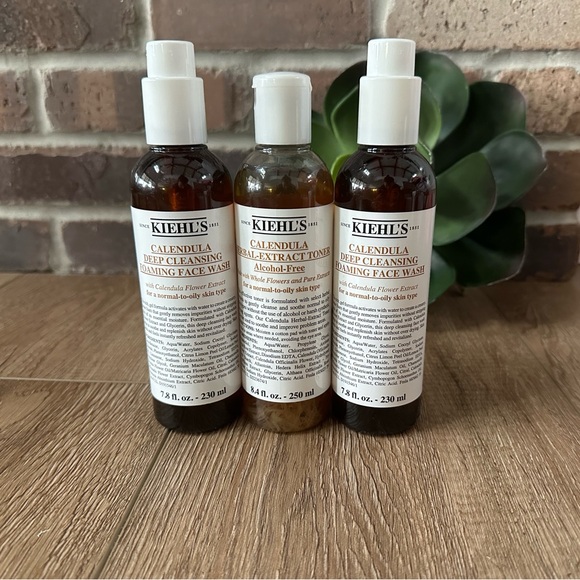 Kiehl’s Calendula Toner (alcoholfree), Face Cleanser, Water Cream Self Care Lot! - Picture 4 of 16